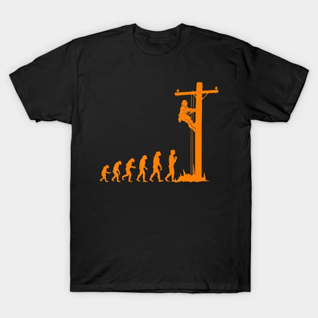 Cool Unique Evolution Of Lineman Electrician T-Shirt by mohammadrezaabolghase